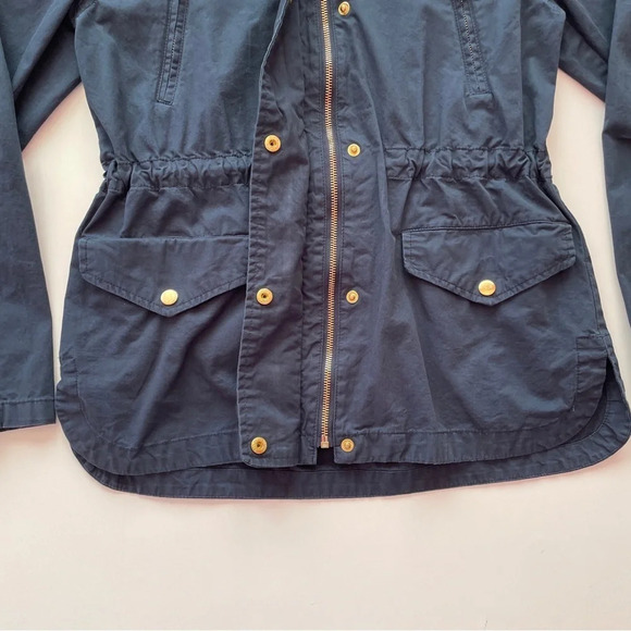 Chocolate USA Navy Blue Utility Hooded Field Jacket Gold Hardware Small - Picture 7 of 11